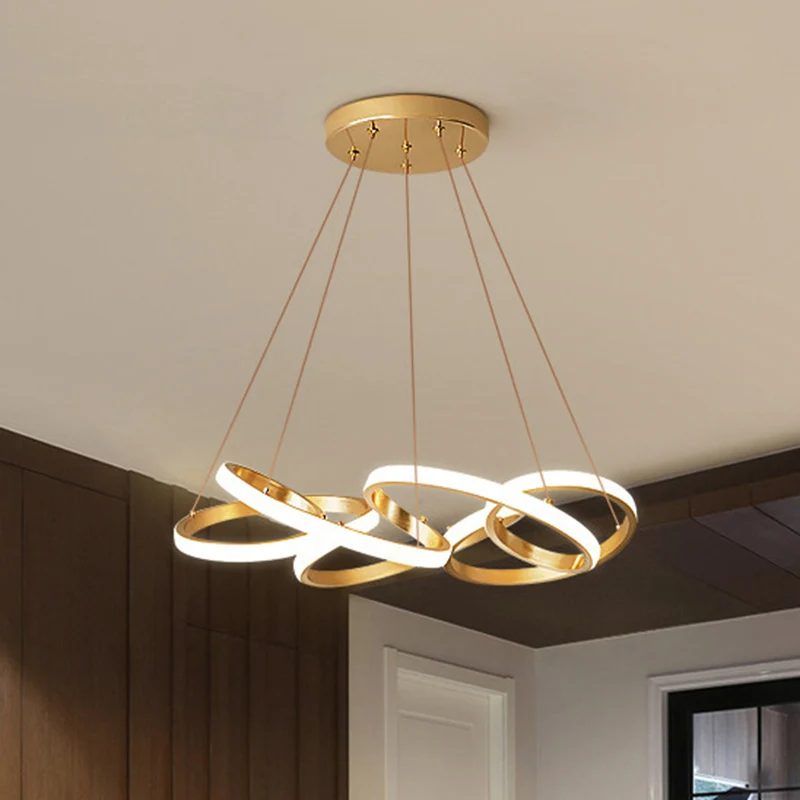 Moderne gedraaide kroonluchterverlichting Metalen ophanglamp voor restaurant met ophangkoord Clearhalo
