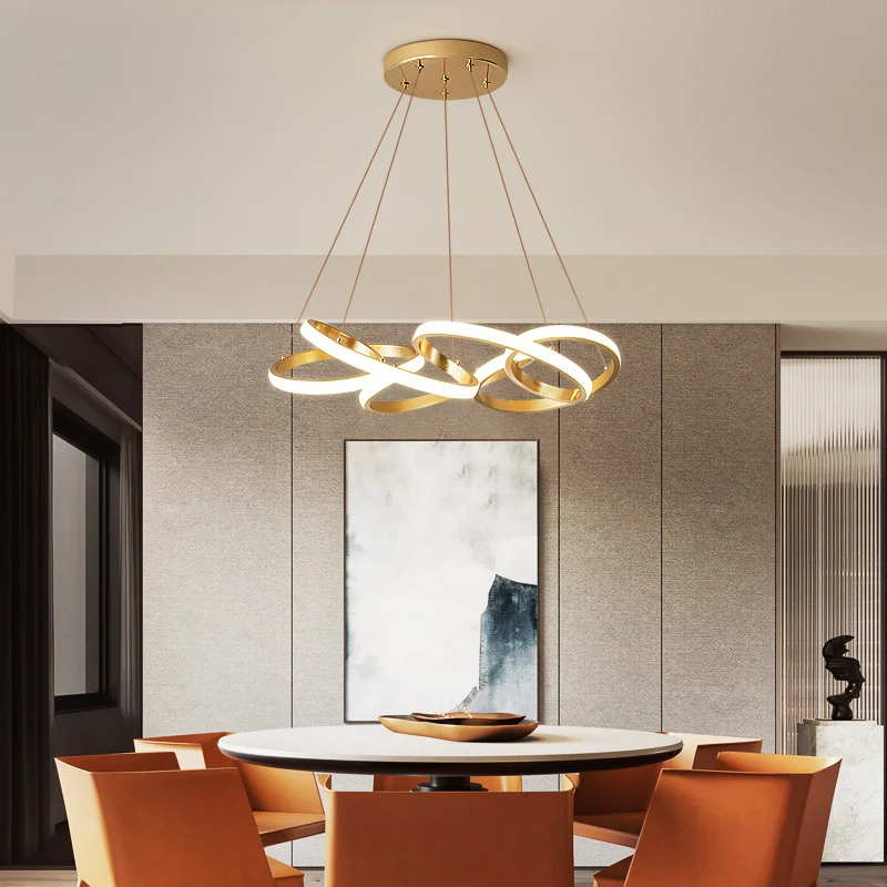Moderne gedraaide kroonluchterverlichting Metalen ophanglamp voor restaurant met ophangkoord Clearhalo
