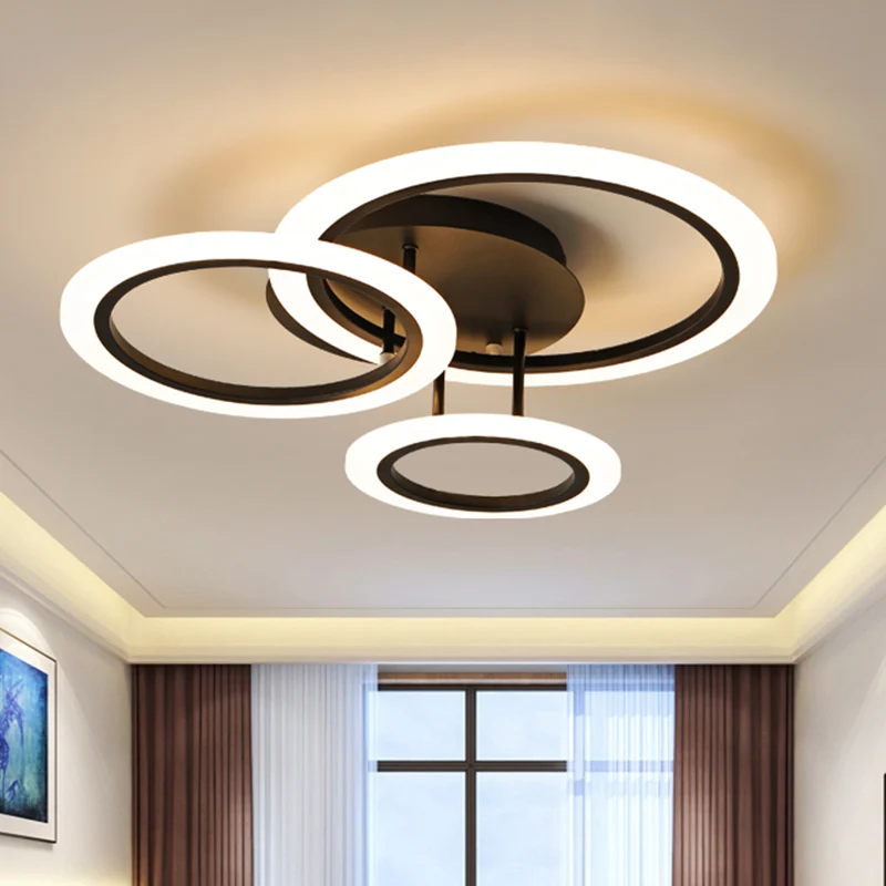 Moderne gelaagde semi-inbouw metalen LED-slaapkamer inbouwverlichting bruin, 19,5"/21,5" W (de aanpassing duurt 7 dagen) C...