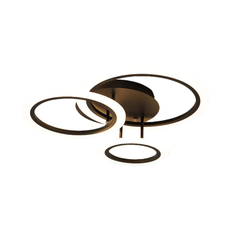 Moderne gelaagde semi-inbouw metalen LED-slaapkamer inbouwverlichting bruin, 19,5"/21,5" W (de aanpassing duurt 7 dagen) C...