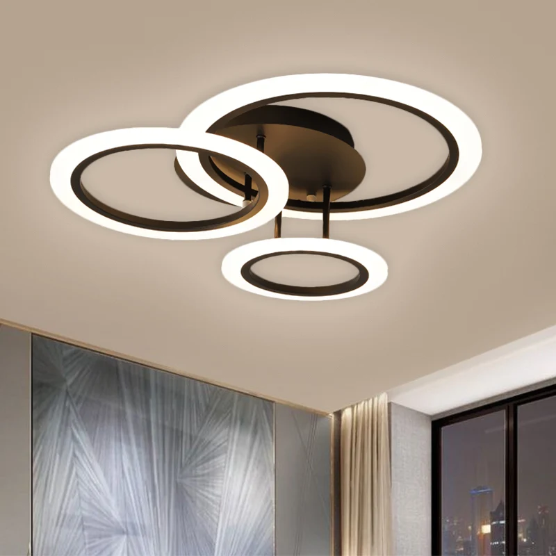 Moderne gelaagde semi-inbouw metalen LED-slaapkamer inbouwverlichting bruin, 19,5"/21,5" W (de aanpassing duurt 7 dagen) C...