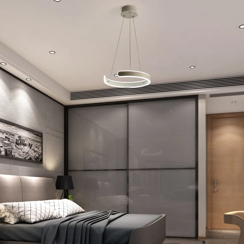 Moderne hanglamp voor eetkamer, hanglamp met meerdere ringen wit, neutraal licht Clearhalo