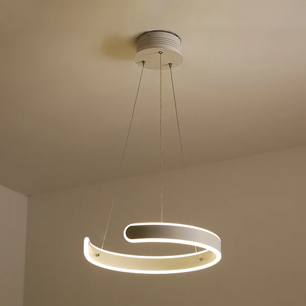Moderne hanglamp voor eetkamer, hanglamp met meerdere ringen wit, neutraal licht Clearhalo
