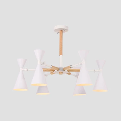 Moderne hanglampen van metaal, 6 lampen, hanglampen voor de woonkamer Clearhalo