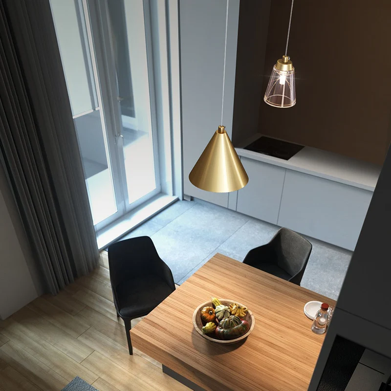 Moderne industriële mini-plafondlamp met metalen kegel, hanglamp voor eetkamer Clearhalo