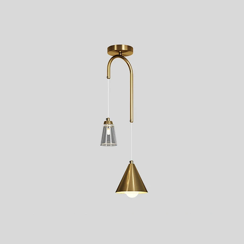 Moderne industriële mini-plafondlamp met metalen kegel, hanglamp voor eetkamer Clearhalo