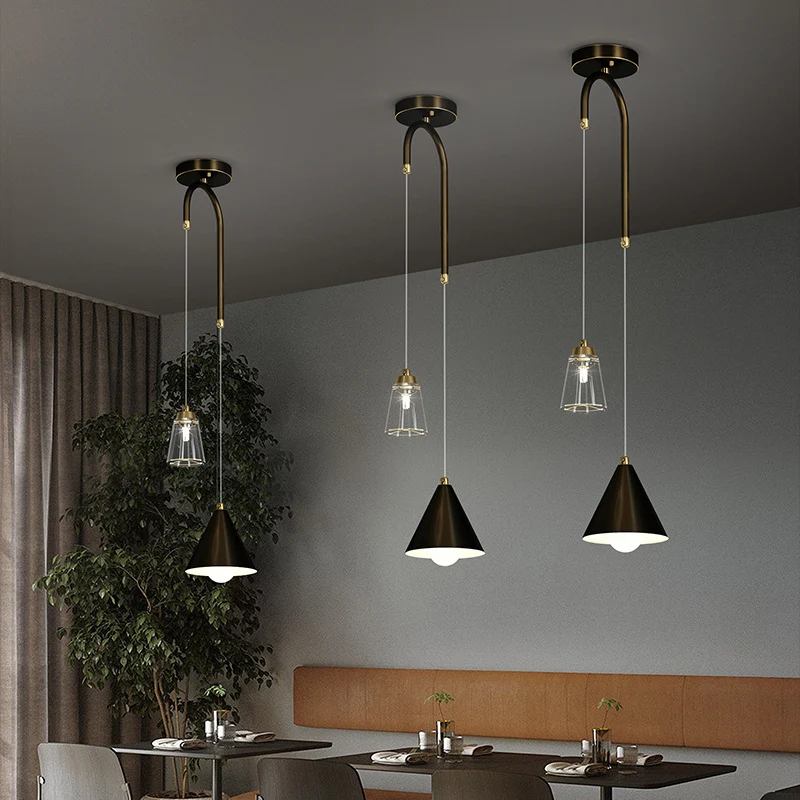 Moderne industriële mini-plafondlamp met metalen kegel, hanglamp voor eetkamer Clearhalo