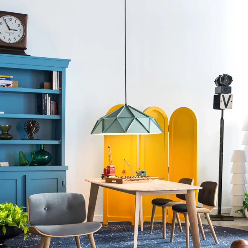 Moderne kom metalen hanglamp 1 licht naar beneden verlichting blauw voor eetkamer Clearhalo