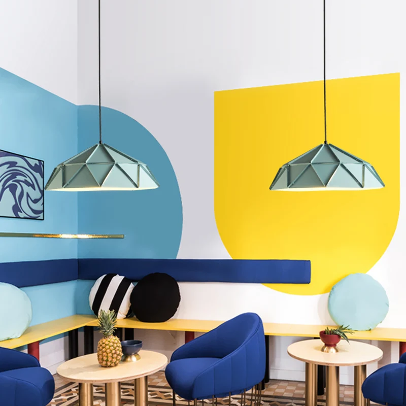Moderne kom metalen hanglamp 1 licht naar beneden verlichting blauw voor eetkamer Clearhalo