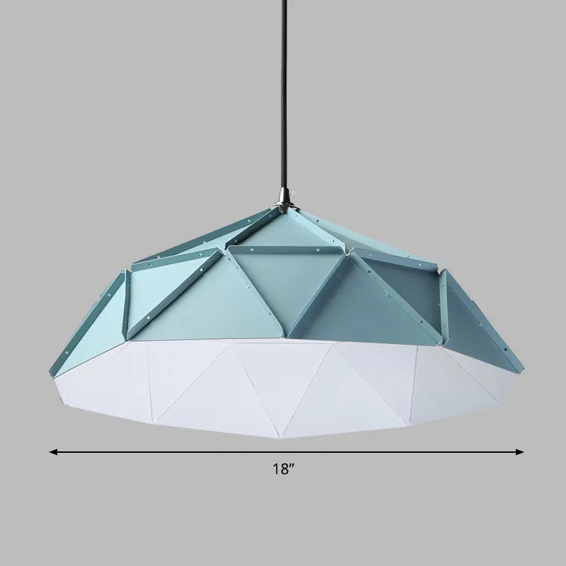 Moderne kom metalen hanglamp 1 licht naar beneden verlichting blauw voor eetkamer Clearhalo