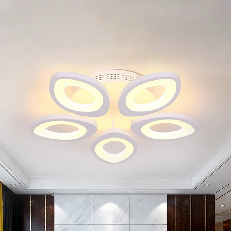 Moderne LED-inbouwlamp met 4/5/8 lampen en acrylkap Plafondverlichting met wit blad warm/wit/natuurlijk licht Clearhalo