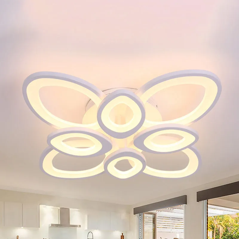Moderne LED-inbouwlamp met 4/5/8 lampen en acrylkap Plafondverlichting met wit blad warm/wit/natuurlijk licht Clearhalo