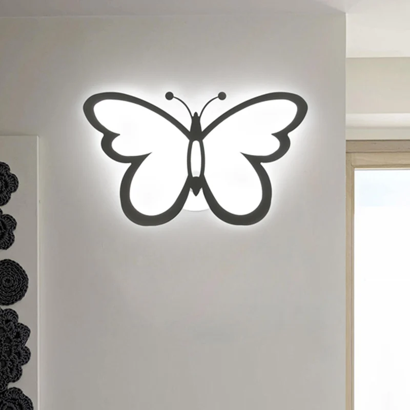 Moderne 1/3 lichten LED schanslicht wit acryl vlinder wandgemonteerde nachtlamp wit/natuurlijk licht Clearhalo