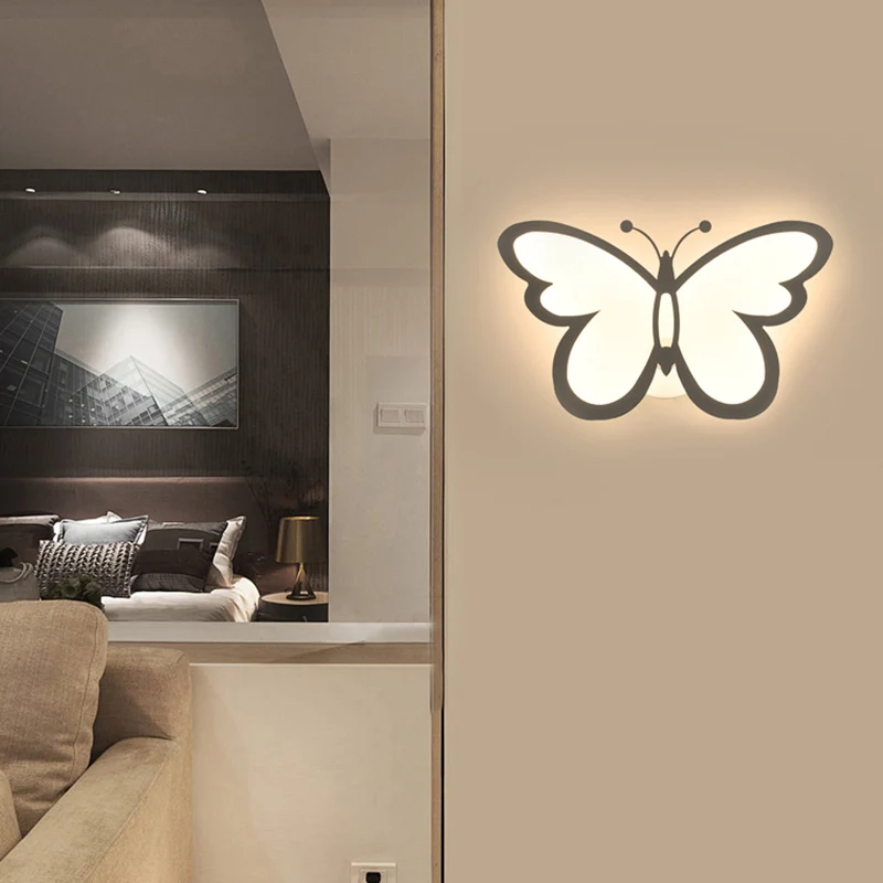 Moderne 1/3 lichten LED schanslicht wit acryl vlinder wandgemonteerde nachtlamp wit/natuurlijk licht Clearhalo