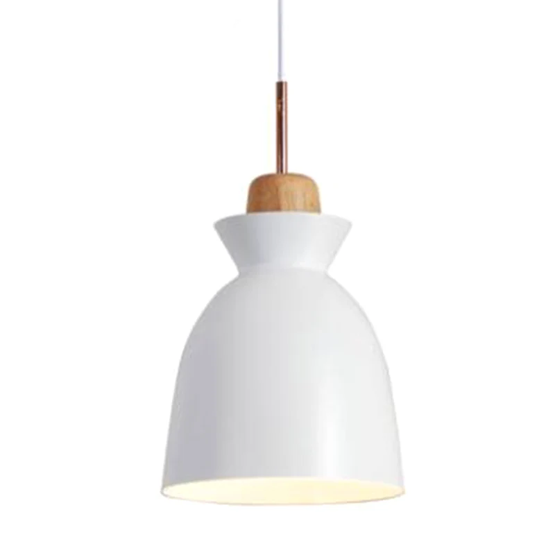 Moderne minimalistische hanglamp met houten blad Metaal Kleurrijke Macarons 1-lichts hanglamp Clearhalo