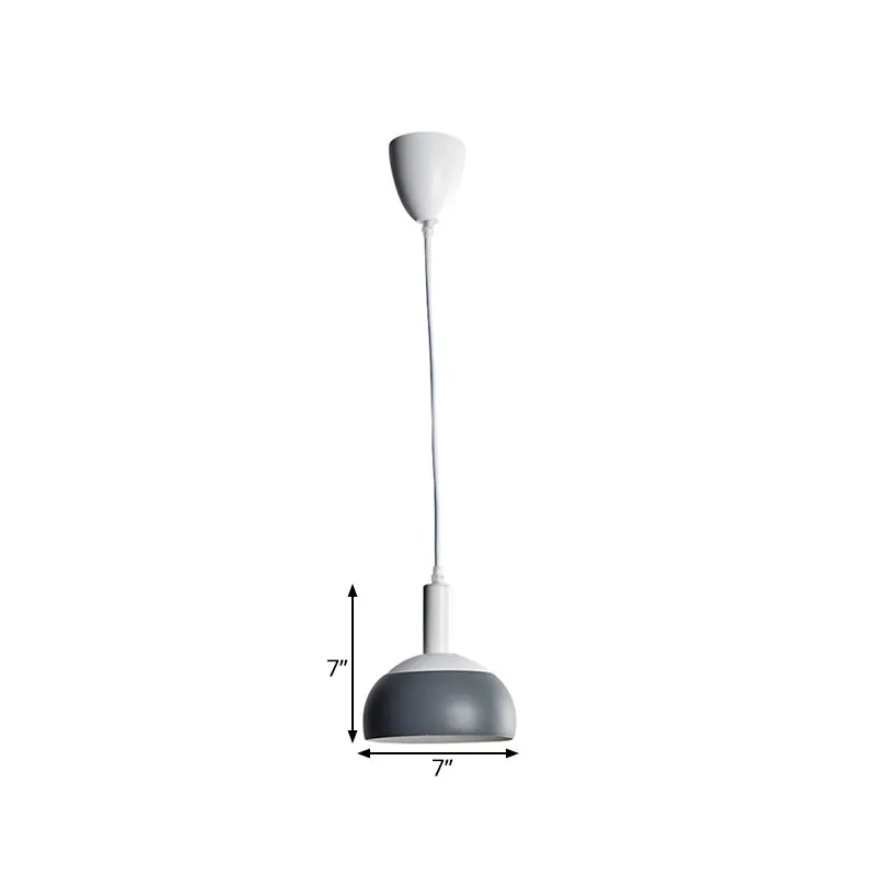 Moderne Nordic Dome hanglampset ijzer 1 kop woonkamer draaibare ophanging hanger grijs Clearhalo