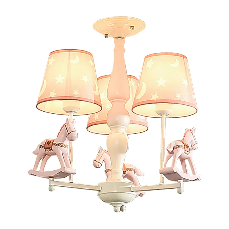 Moderne paardenhanglamp met sterstof hangende kroonluchter voor verpleegkamer Clearhalo