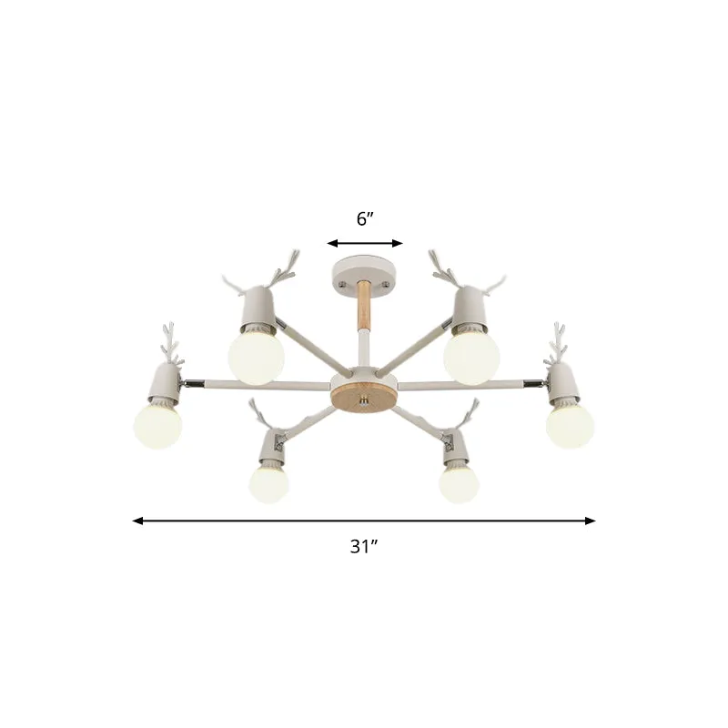 Moderne plafondverlichting slaapkamer, semi-inbouwlamp met geweidecoratie voor kinderen Clearhalo