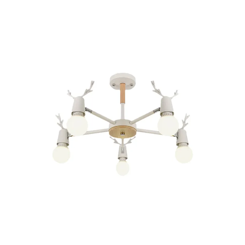Moderne plafondverlichting slaapkamer, semi-inbouwlamp met geweidecoratie voor kinderen Clearhalo