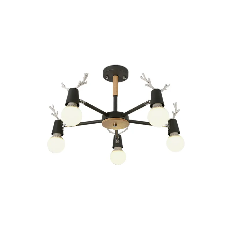 Moderne plafondverlichting slaapkamer, semi-inbouwlamp met geweidecoratie voor kinderen Clearhalo