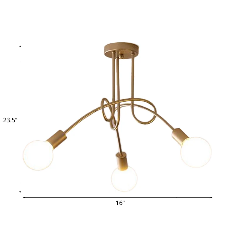 Moderne plafondverlichting woonkamer, grote semi-inbouwlamp met metalen draaiarm Clearhalo