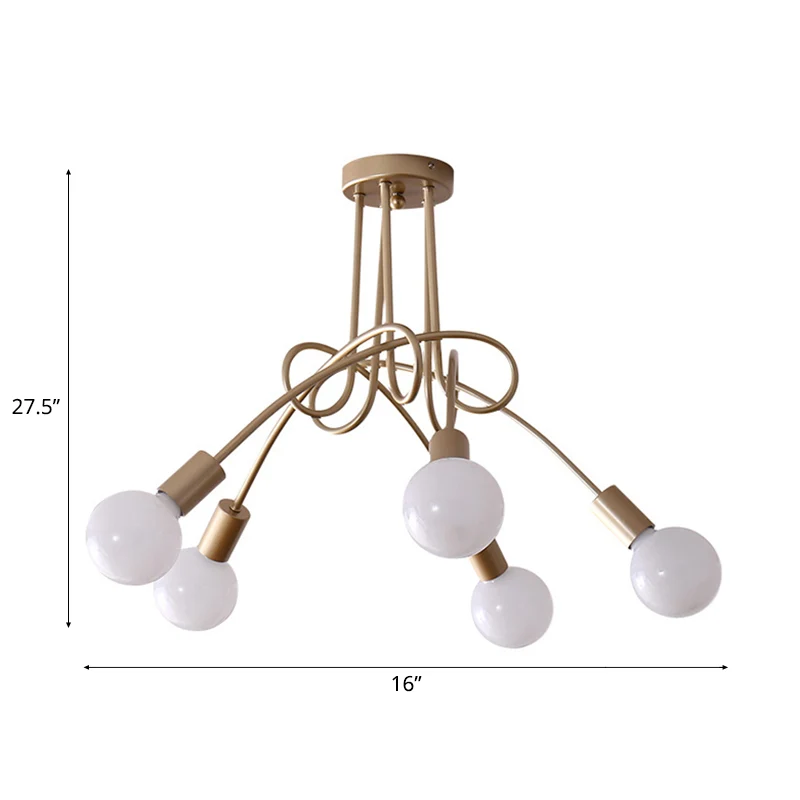Moderne plafondverlichting woonkamer, grote semi-inbouwlamp met metalen draaiarm Clearhalo