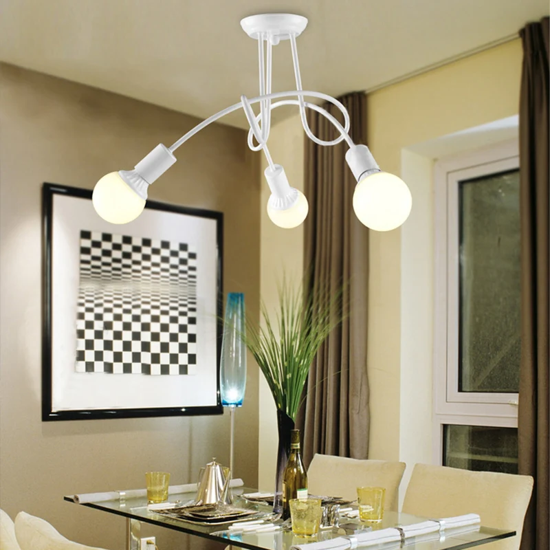 Moderne plafondverlichting woonkamer, grote semi-inbouwlamp met metalen draaiarm Clearhalo