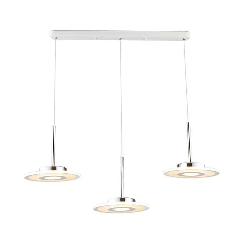 Moderne ronde hangende LED-plafondlamp van acryl warm/wit/natuurlijk licht met ronde/lineaire luifel Clearhalo