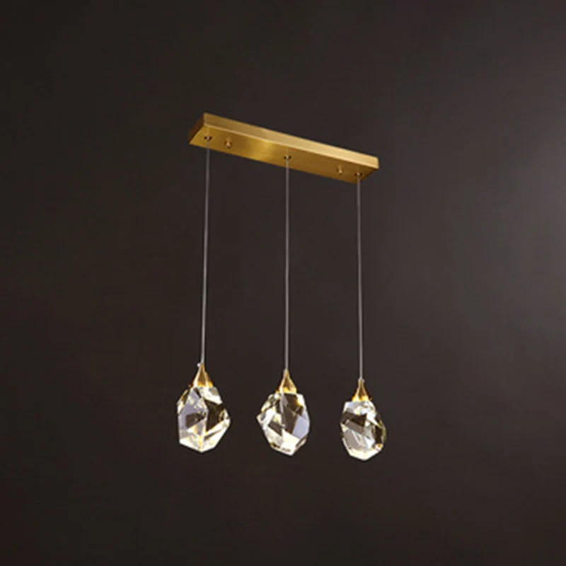Moderne stenen hangende plafondlamp Kristallen LED-slaapkamer ophangverlichting goud Clearhalo