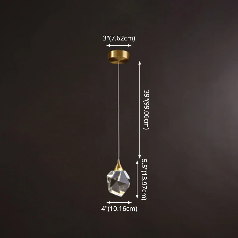 Moderne stenen hangende plafondlamp Kristallen LED-slaapkamer ophangverlichting goud Clearhalo