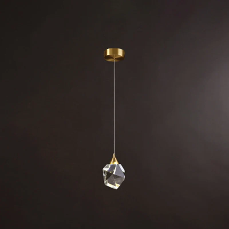 Moderne stenen hangende plafondlamp Kristallen LED-slaapkamer ophangverlichting goud Clearhalo