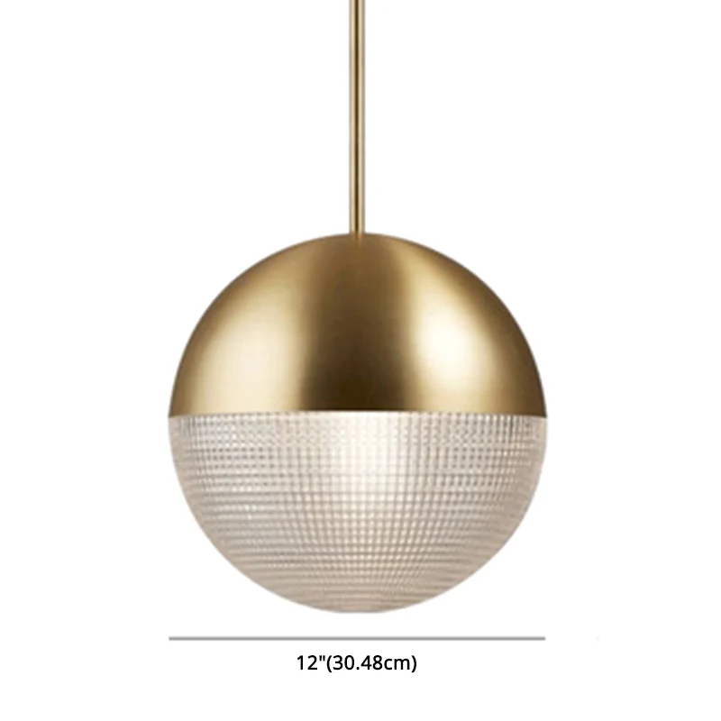 Moderne stijl halfronde glazen hanglamp, mat metalen lamplichaam, 1-lichts hanglamp voor gangpadbar Clearhalo
