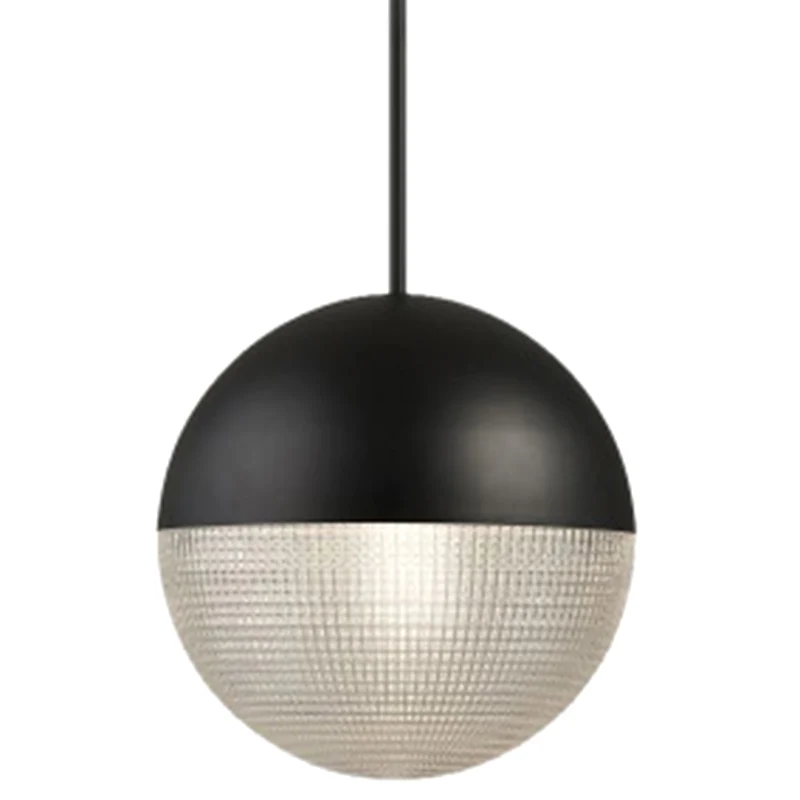 Moderne stijl halfronde glazen hanglamp, mat metalen lamplichaam, 1-lichts hanglamp voor gangpadbar Clearhalo
