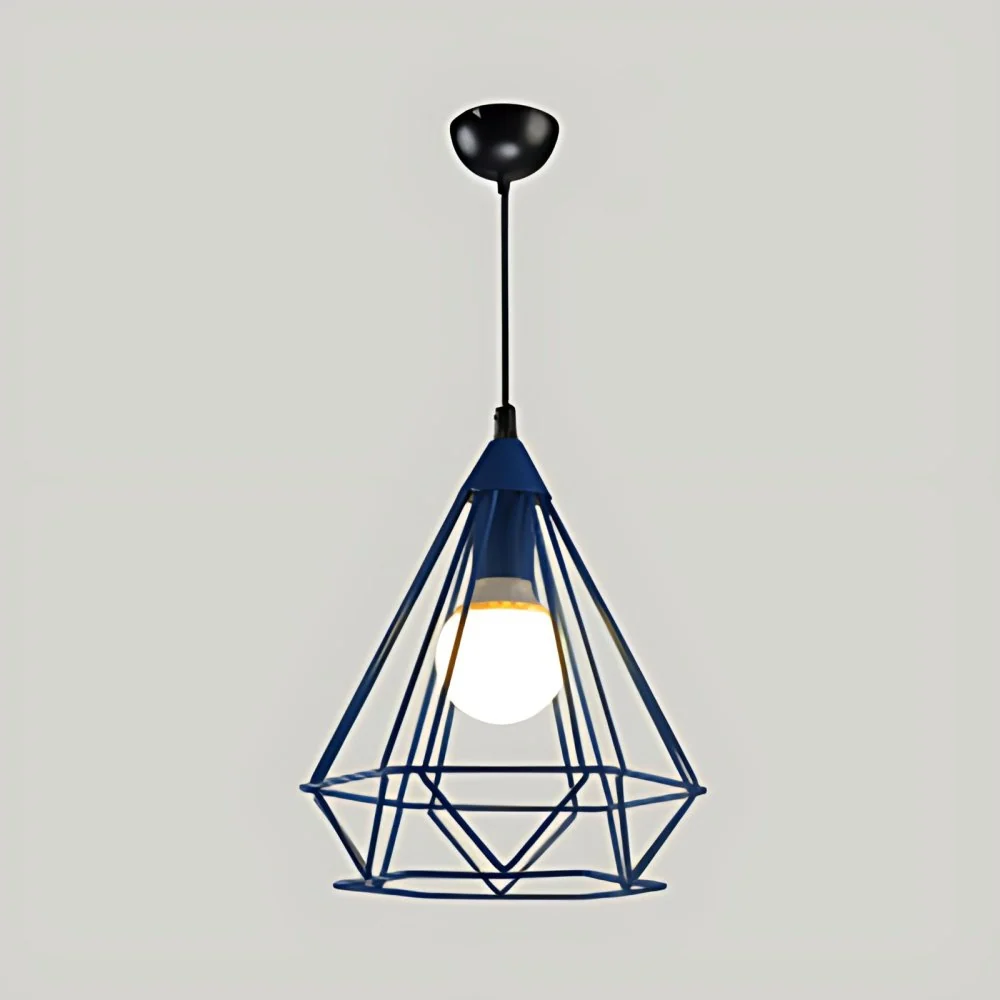 Moderne stijl hanglamp Diamond Cage enkele kop metalen hanglamp voor hotel Clearhalo