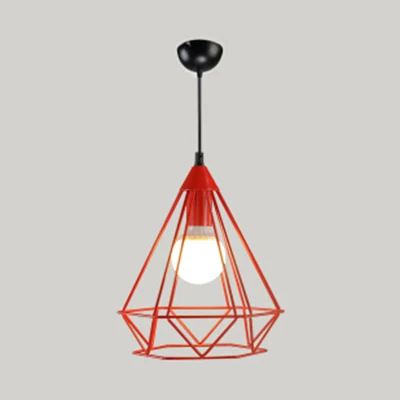 Moderne stijl hanglamp Diamond Cage enkele kop metalen hanglamp voor hotel Clearhalo