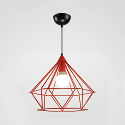 Moderne stijl hanglamp Diamond Cage enkele kop metalen hanglamp voor hotel Clearhalo