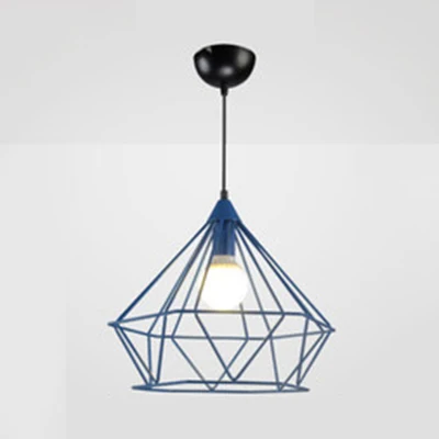 Moderne stijl hanglamp Diamond Cage enkele kop metalen hanglamp voor hotel Clearhalo