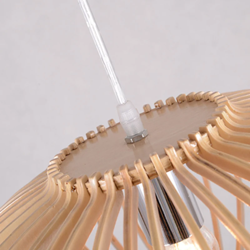 Moderne stijl lantaarnontwerp hanglamp houten 1-lichts woonkamer hanglamp beige Clearhalo