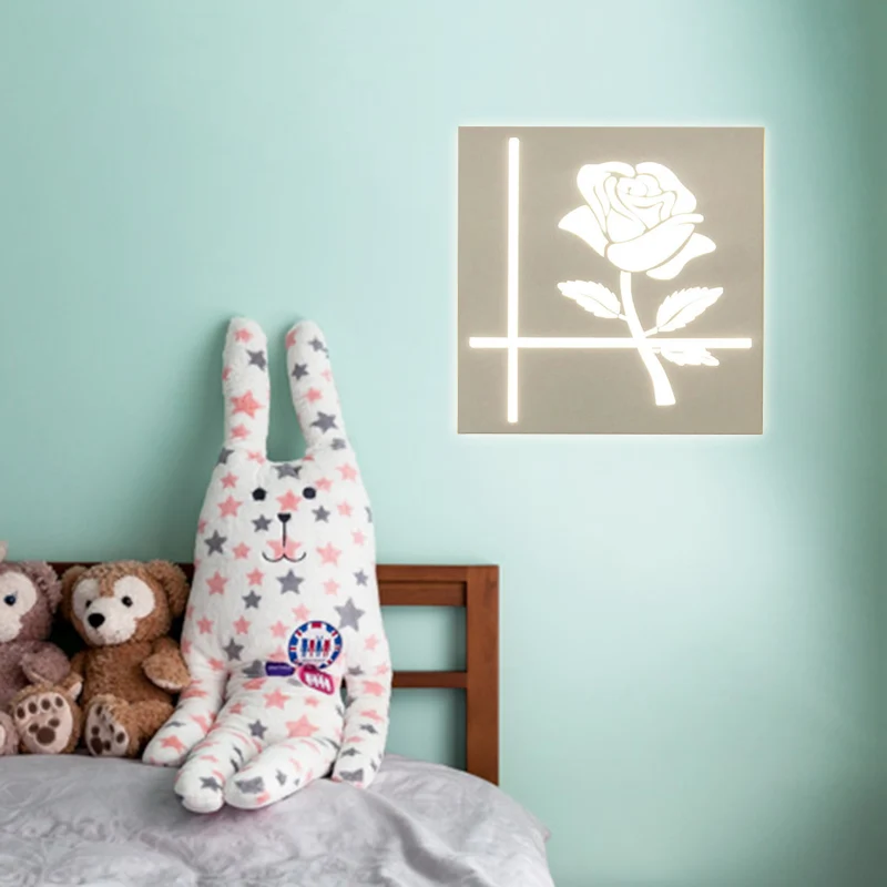 Moderne stijl vierkante wandkandelaar met plantenmetalen wandlamp wit voor badkamer Clearhalo
