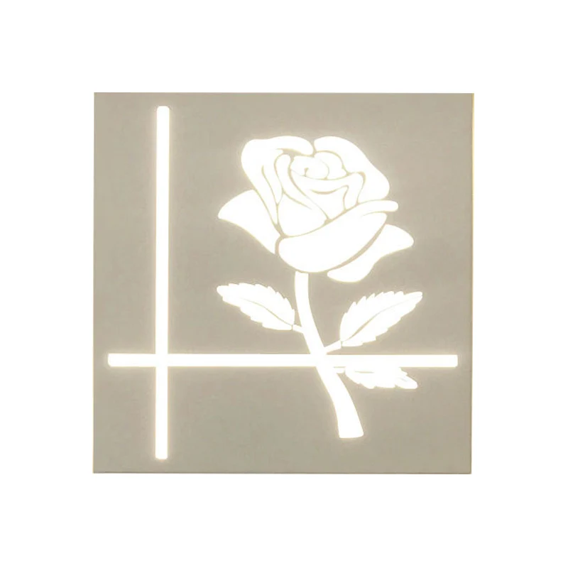 Moderne stijl vierkante wandkandelaar met plantenmetalen wandlamp wit voor badkamer Clearhalo