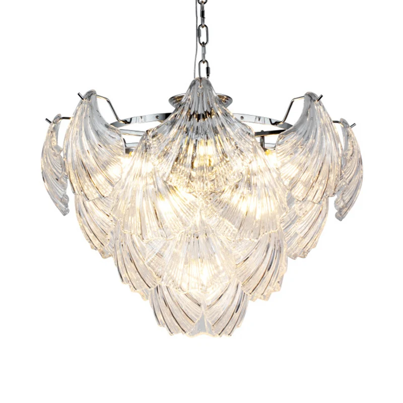 Moderne, stijlvolle kroonluchter met taps toelopende bloemblaadjes, 10 lampen, hangende hanglamp van helder kristal chroom...