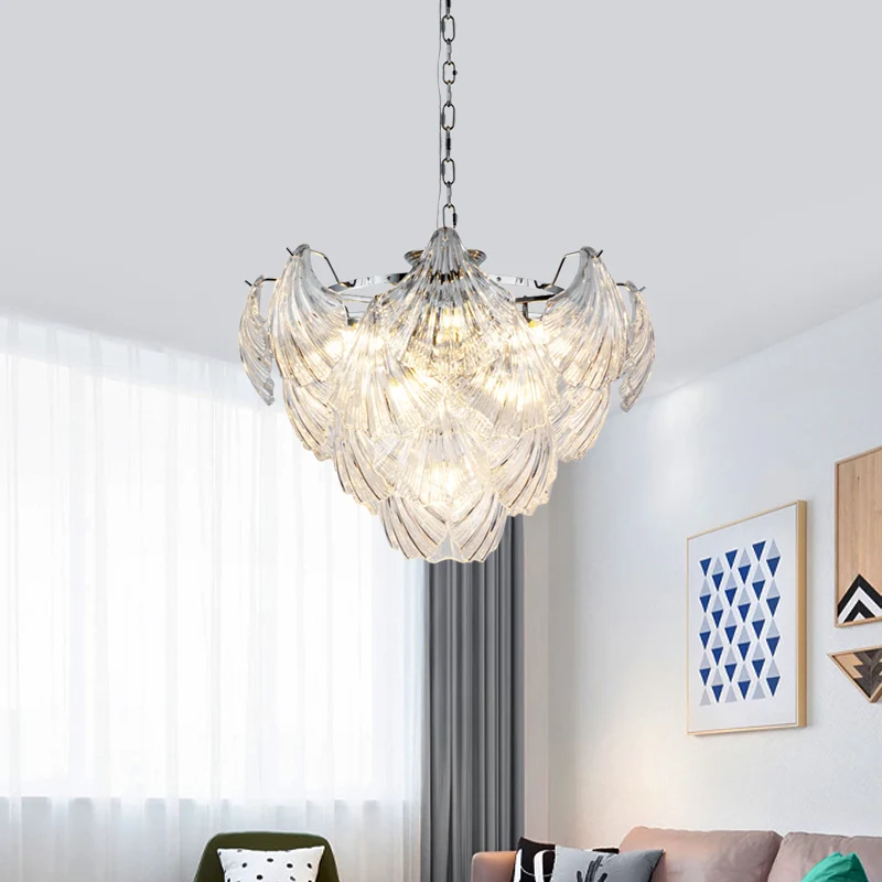 Moderne, stijlvolle kroonluchter met taps toelopende bloemblaadjes, 10 lampen, hangende hanglamp van helder kristal chroom...