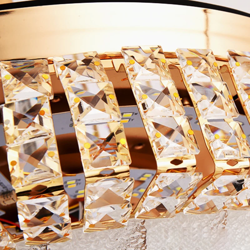 Moderne stijlvolle plafondventilator lichtstrip kristal LED woonkamer hanglamp goud met frequentieomvormer/afstandsbedieni...