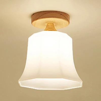 Moderne witte plafondlamp met één kop, opaalglazen plafondlamp voor badkamer Clearhalo