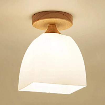 Moderne witte plafondlamp met één kop, opaalglazen plafondlamp voor badkamer Clearhalo