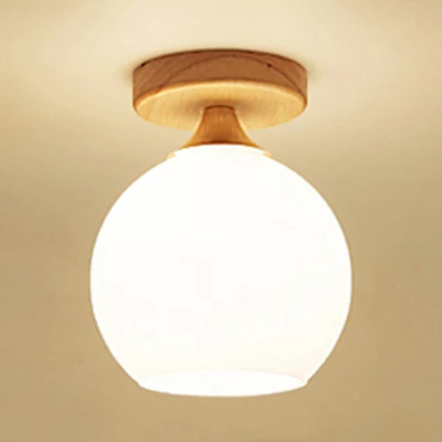 Moderne witte plafondlamp met één kop, opaalglazen plafondlamp voor badkamer Clearhalo
