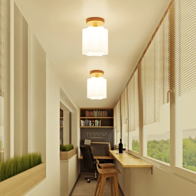 Moderne witte plafondlamp met één kop, opaalglazen plafondlamp voor badkamer Clearhalo