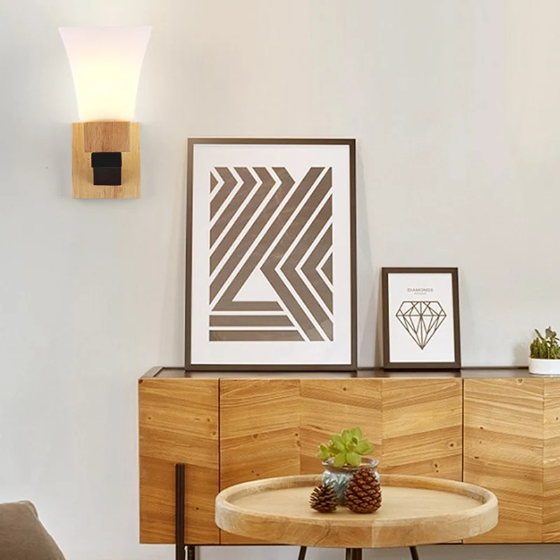 Moderne witte wandkandelaar omgekeerde bel één kop matglazen wandlamp voor slaapkamer eetkamer Clearhalo