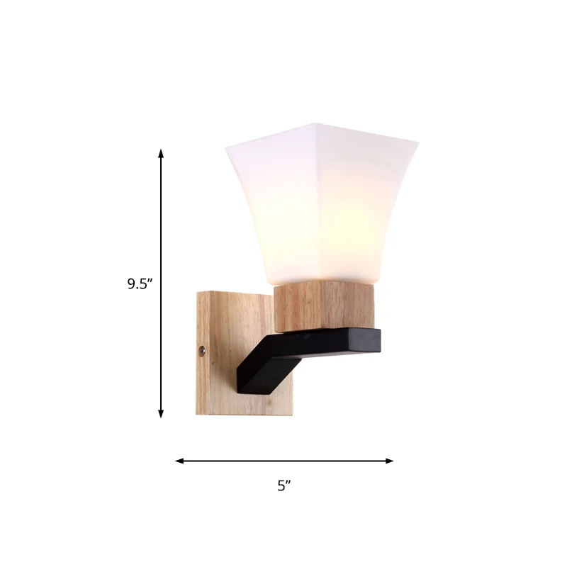 Moderne witte wandkandelaar omgekeerde bel één kop matglazen wandlamp voor slaapkamer eetkamer Clearhalo