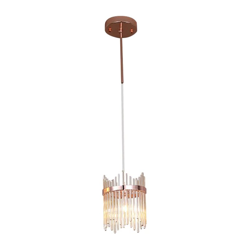 Modernisme Ring hanglamp 1 lamp Kristallen staaf hangende hanglamp rosé goud Clearhalo